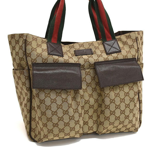 Gucci Canvas Jacquard Bag Shoulder GG Beige - Picture 2 of 8